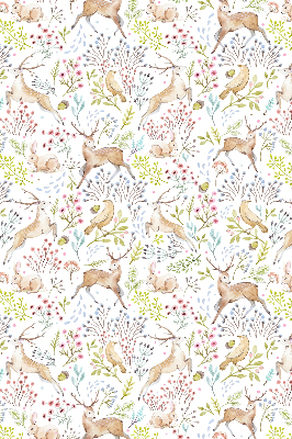 Rollo Fenster mit Rehe, Vögeln und Kaninchen