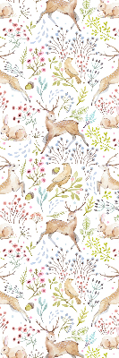 Rollo Fenster mit Rehe, Vögeln und Kaninchen