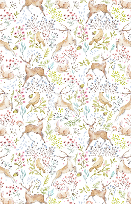 Rollo Fenster mit Rehe, Vögeln und Kaninchen