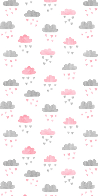 Fensterrollo mit rosa und grauen Wolken