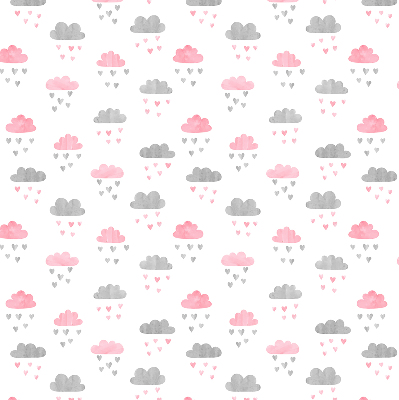 Fensterrollo mit rosa und grauen Wolken