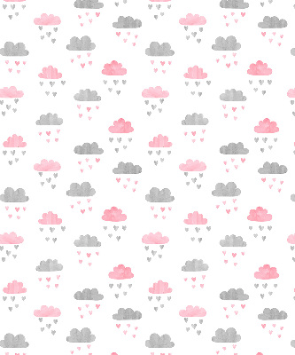 Fensterrollo mit rosa und grauen Wolken