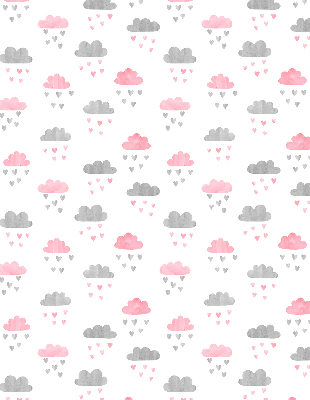 Fensterrollo mit rosa und grauen Wolken
