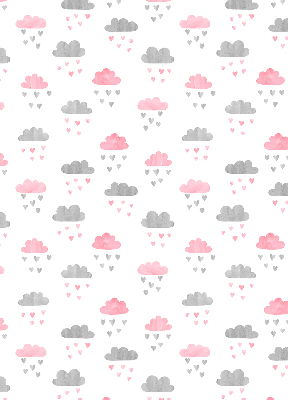 Fensterrollo mit rosa und grauen Wolken