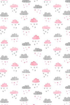 Fensterrollo mit rosa und grauen Wolken