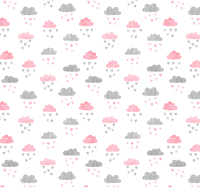 Fensterrollo mit rosa und grauen Wolken