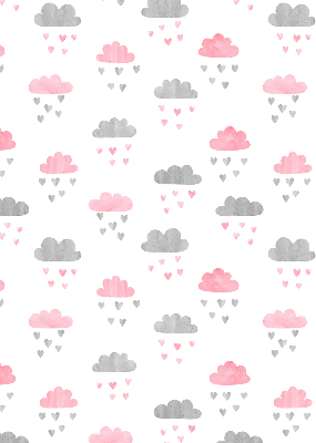 Fensterrollo mit rosa und grauen Wolken