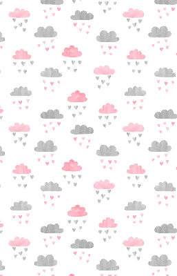 Fensterrollo mit rosa und grauen Wolken