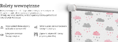 Fensterrollo mit rosa und grauen Wolken
