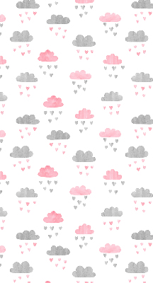 Fensterrollo mit rosa und grauen Wolken