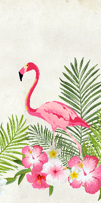 Fenster Rollo Innen mit Flamingos bei den Blättern