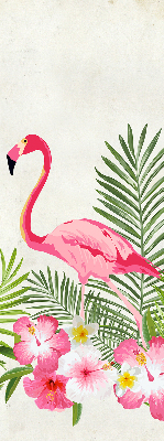 Fenster Rollo Innen mit Flamingos bei den Blättern