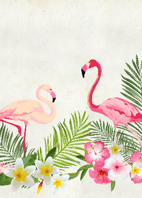 Fenster Rollo Innen mit Flamingos bei den Blättern