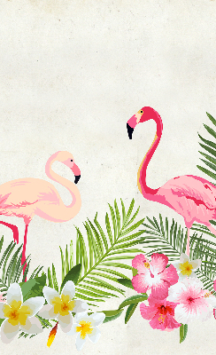 Fenster Rollo Innen mit Flamingos bei den Blättern