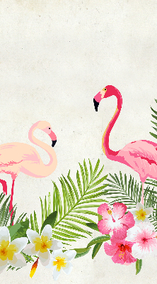 Fenster Rollo Innen mit Flamingos bei den Blättern