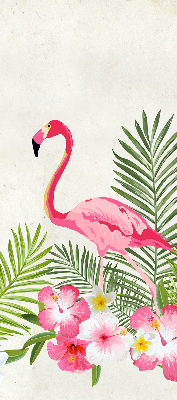 Fenster Rollo Innen mit Flamingos bei den Blättern