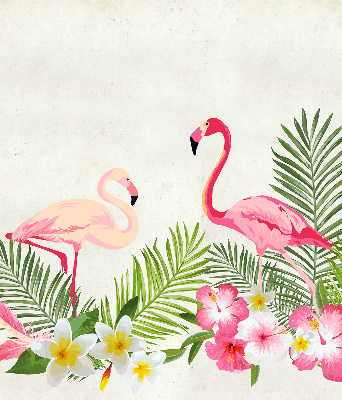 Fenster Rollo Innen mit Flamingos bei den Blättern