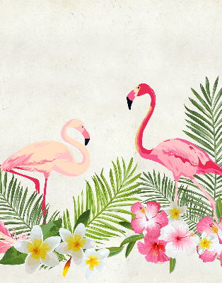Fenster Rollo Innen mit Flamingos bei den Blättern