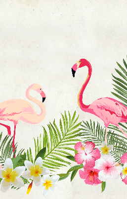 Fenster Rollo Innen mit Flamingos bei den Blättern