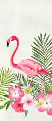 Fenster Rollo Innen mit Flamingos bei den Blättern