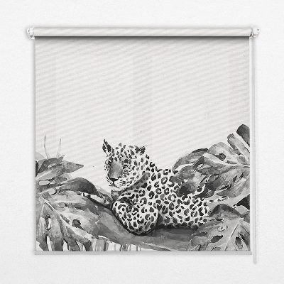Fensterrollo mit gezeichneten Geparden auf einem Ast