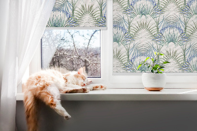Fensterrollo innen in der Ausführung Bunte Blätter
