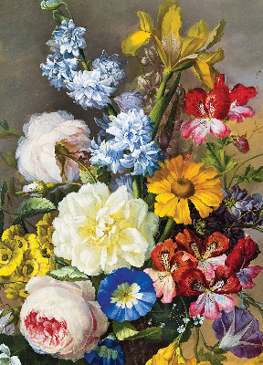 Rollo Fenster in der Ausführung Blumenstrauß