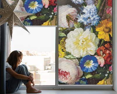 Rollo Fenster in der Ausführung Blumenstrauß