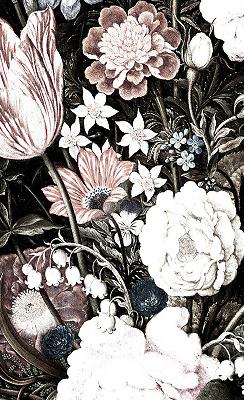Fensterrollo in Form eines Blumenstraußes