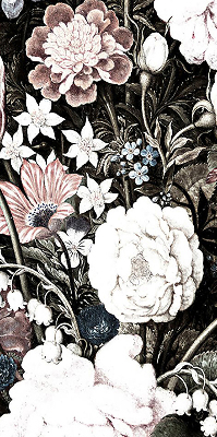 Fensterrollo in Form eines Blumenstraußes