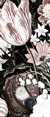 Fensterrollo in Form eines Blumenstraußes
