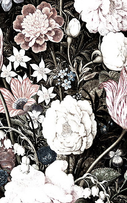 Fensterrollo in Form eines Blumenstraußes