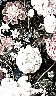 Fensterrollo in Form eines Blumenstraußes