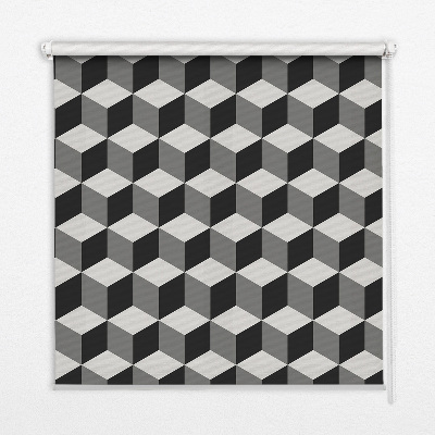Fensterrollo mit 3D-Würfel-Muster