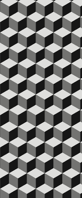 Fensterrollo mit 3D-Würfel-Muster