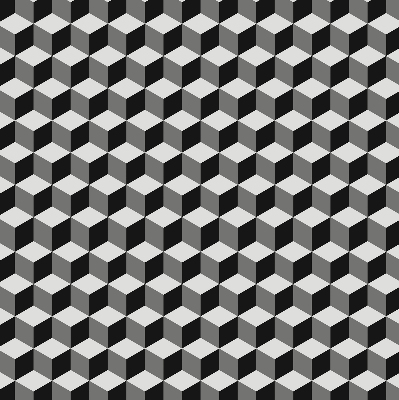 Fensterrollo mit 3D-Würfel-Muster