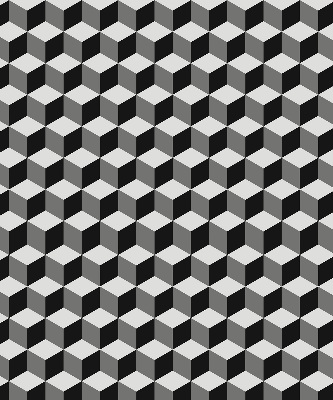 Fensterrollo mit 3D-Würfel-Muster