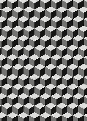 Fensterrollo mit 3D-Würfel-Muster