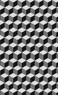 Fensterrollo mit 3D-Würfel-Muster