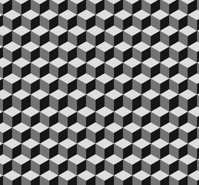 Fensterrollo mit 3D-Würfel-Muster