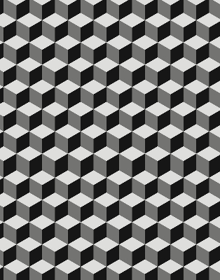 Fensterrollo mit 3D-Würfel-Muster