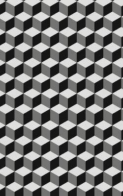 Fensterrollo mit 3D-Würfel-Muster