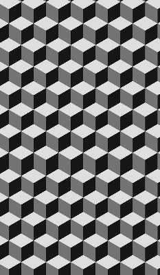 Fensterrollo mit 3D-Würfel-Muster