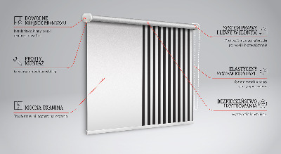 Fensterrollo mit schwarz-weißen Streifen