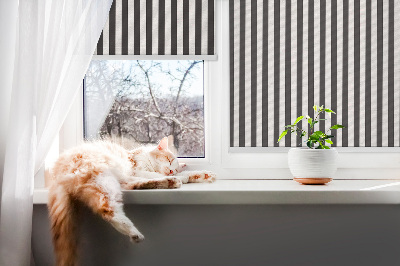 Fensterrollo mit schwarz-weißen Streifen