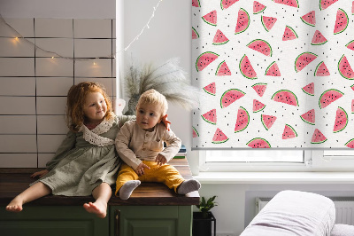 Fensterrollo innen mit Wassermelonenmotiv