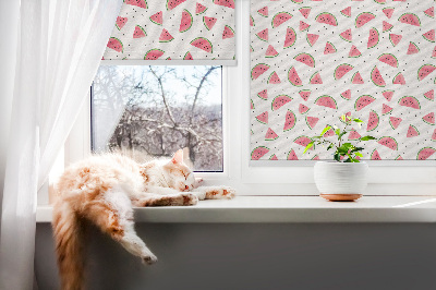 Fensterrollo innen mit Wassermelonenmotiv