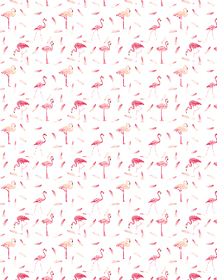 Rollo Fenster flamingos und ihre federn