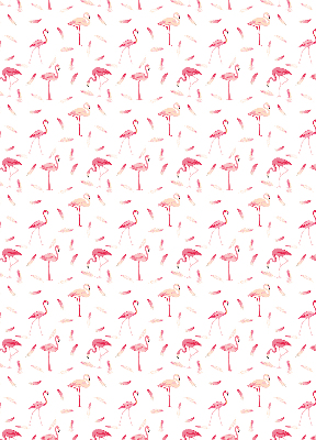 Rollo Fenster flamingos und ihre federn