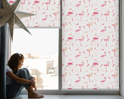 Rollo Fenster flamingos und ihre federn